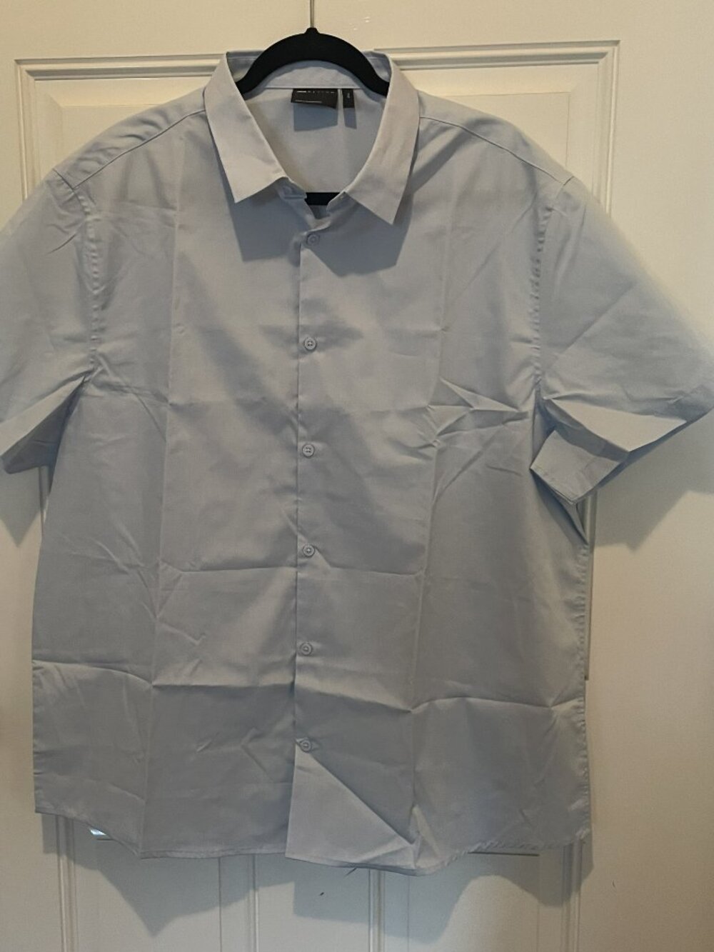 ASOS DESIGN formal easy iron poplin regular shirt in light blue 2XL